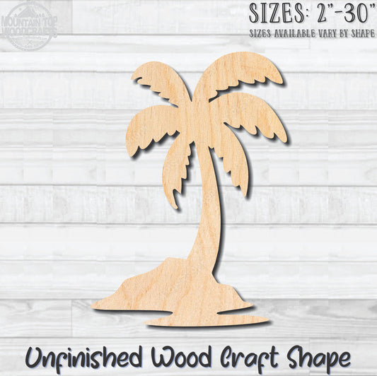 Beach Scene 2 Unfinished Wood Shape Blank Laser Engraved Cutout Woodcraft Craft Supply