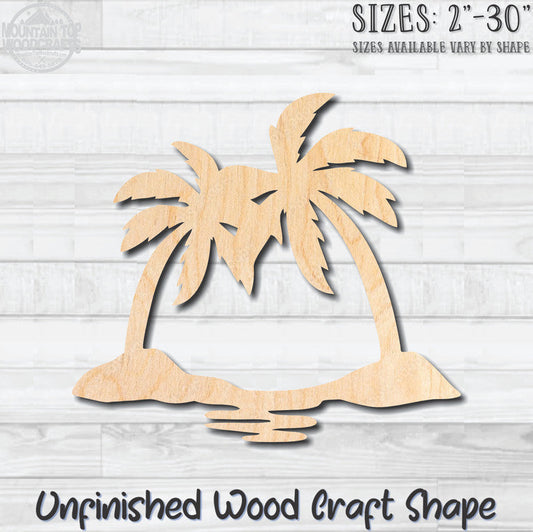 Beach Scene 7 Unfinished Wood Shape Blank Laser Engraved Cutout Woodcraft Craft Supply
