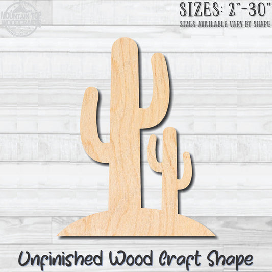 Cactus Scene Unfinished Wood Shape Blank Laser Engraved Cutout Woodcraft Craft Supply