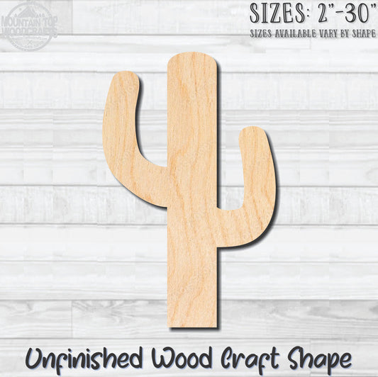 Cactus Unfinished Wood Shape Blank Laser Engraved Cutout Woodcraft Craft Supply