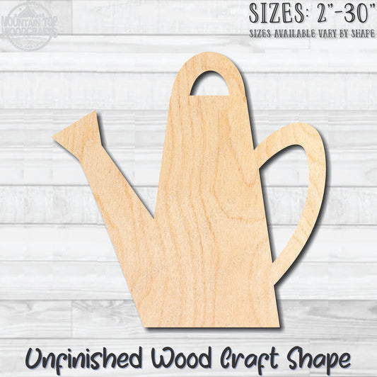 Watering Can 1 Unfinished Wood Shape Blank Laser Engraved Cutout Woodcraft Craft Supply