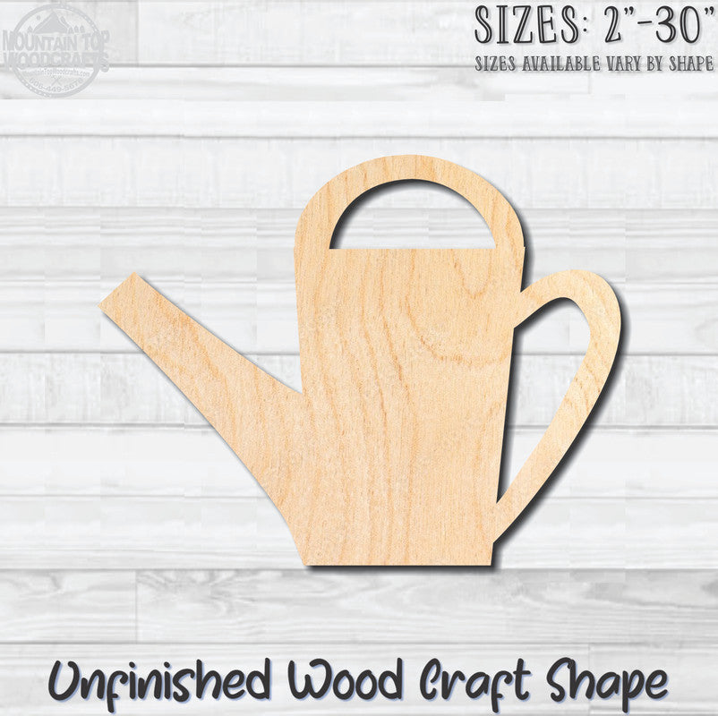 Watering Can 2 Unfinished Wood Shape Blank Laser Engraved Cutout Woodcraft Craft Supply