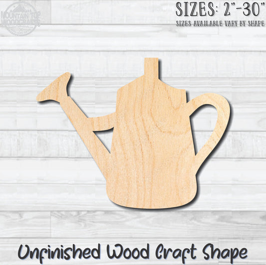 Watering Can 3 Unfinished Wood Shape Blank Laser Engraved Cutout Woodcraft Craft Supply