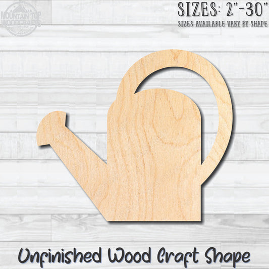 Watering Can 4 Unfinished Wood Shape Blank Laser Engraved Cutout Woodcraft Craft Supply