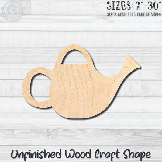 Watering Can 6 Unfinished Wood Shape Blank Laser Engraved Cutout Woodcraft Craft Supply