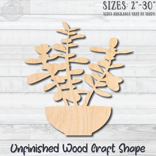 Jade Cactus Unfinished Wood Shape Blank Laser Engraved Cutout Woodcraft Craft Supply