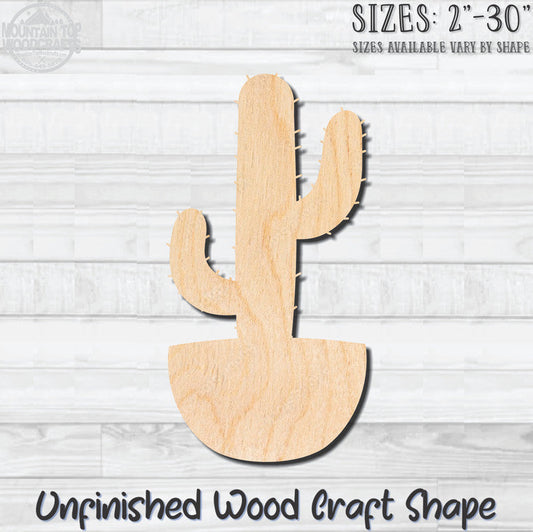 Cactus 2 Unfinished Wood Shape Blank Laser Engraved Cutout Woodcraft Craft Supply