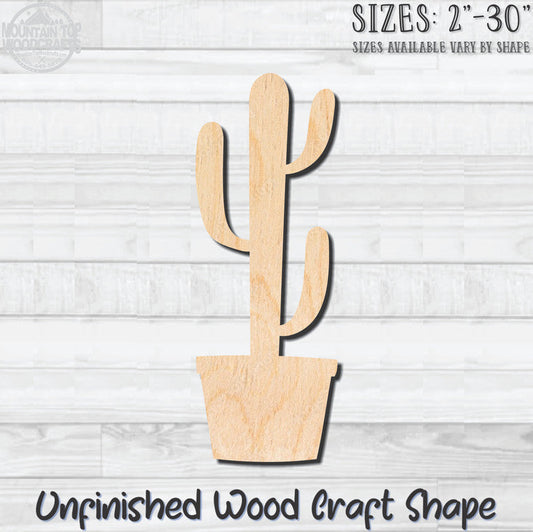 Cactus 4 Unfinished Wood Shape Blank Laser Engraved Cutout Woodcraft Craft Supply