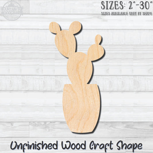 Cactus 6 Unfinished Wood Shape Blank Laser Engraved Cutout Woodcraft Craft Supply