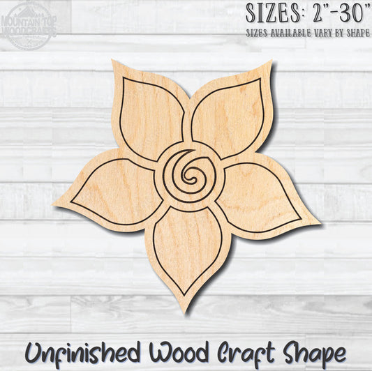 Flower Detailed 3Unfinished Wood Shape Blank Laser Engraved Cutout Woodcraft Craft Supply