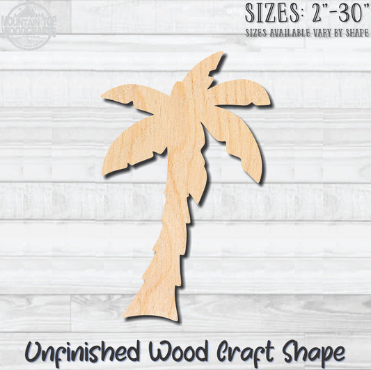 Palm Tree 10 Unfinished Wood Shape Blank Laser Engraved Cutout Woodcraft Craft Supply