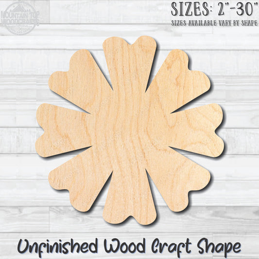 Flower 1 Unfinished Wood Shape Blank Laser Engraved Cutout Woodcraft Craft Supply