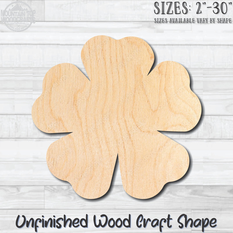 Flower 2 Unfinished Wood Shape Blank Laser Engraved Cutout Woodcraft Craft Supply