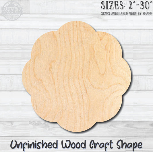 Flower 3 Unfinished Wood Shape Blank Laser Engraved Cutout Woodcraft Craft Supply