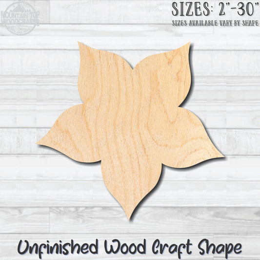 Flower 4 Unfinished Wood Shape Blank Laser Engraved Cutout Woodcraft Craft Supply