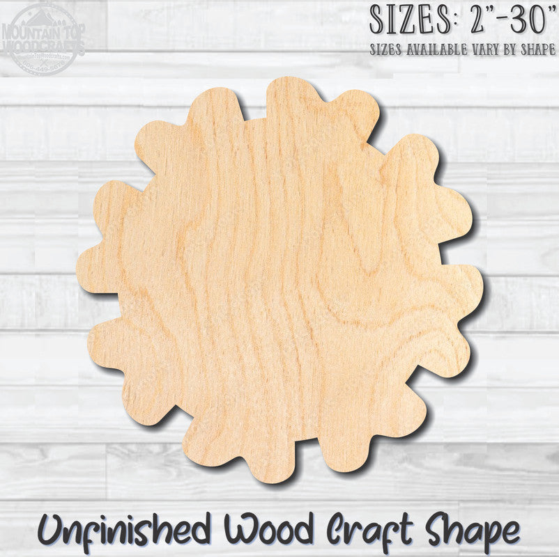 Flower 5 Unfinished Wood Shape Blank Laser Engraved Cutout Woodcraft Craft Supply