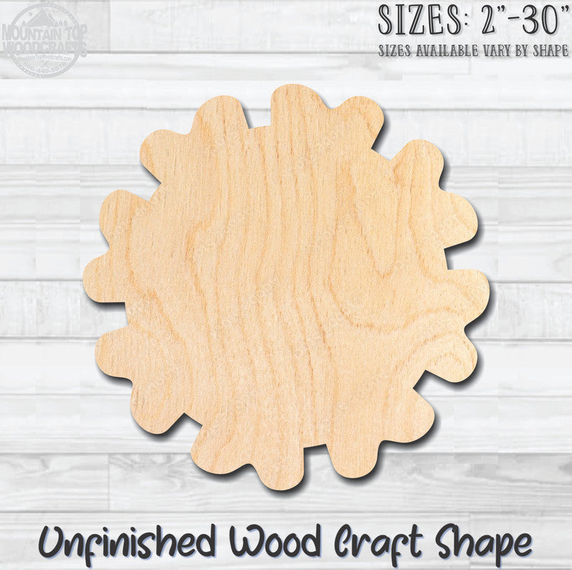 Flower 6 Unfinished Wood Shape Blank Laser Engraved Cutout Woodcraft Craft Supply