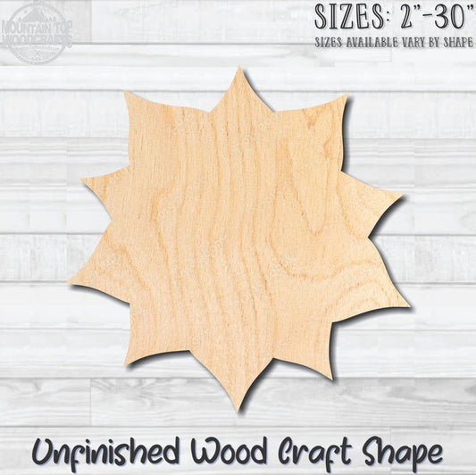 Flower 7 Unfinished Wood Shape Blank Laser Engraved Cutout Woodcraft Craft Supply
