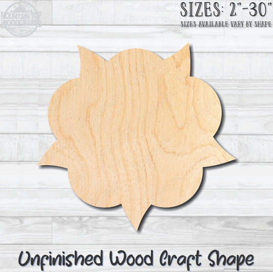Flower 10 Unfinished Wood Shape Blank Laser Engraved Cutout Woodcraft Craft Supply