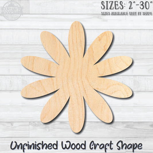 Flower 12 Unfinished Wood Shape Blank Laser Engraved Cutout Woodcraft Craft Supply