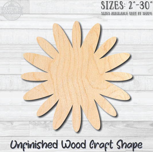 Flower 14 Unfinished Wood Shape Blank Laser Engraved Cutout Woodcraft Craft Supply