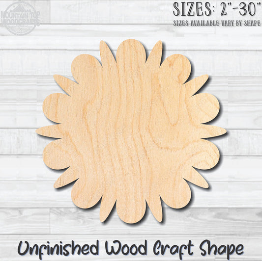 Flower 15 Unfinished Wood Shape Blank Laser Engraved Cutout Woodcraft Craft Supply