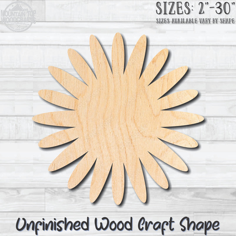 Flower 16 Unfinished Wood Shape Blank Laser Engraved Cutout Woodcraft Craft Supply