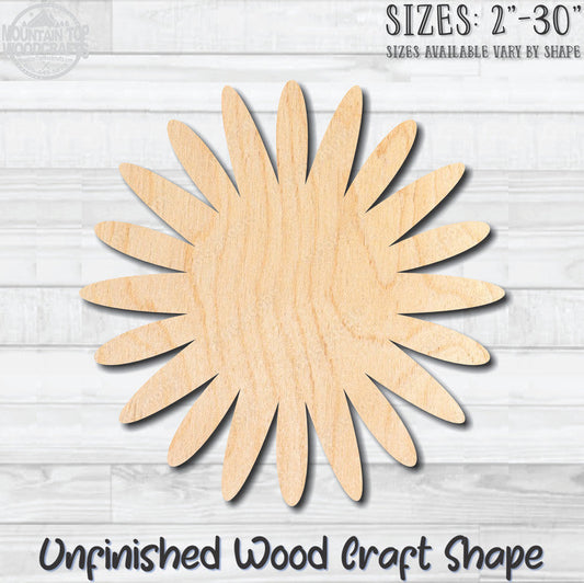 Flower 16 Unfinished Wood Shape Blank Laser Engraved Cutout Woodcraft Craft Supply