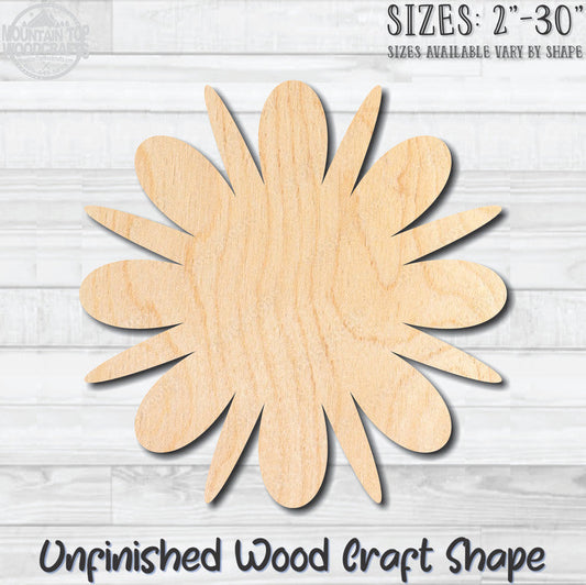 Flower 17 Unfinished Wood Shape Blank Laser Engraved Cutout Woodcraft Craft Supply