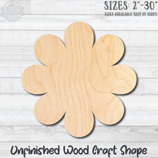 Flower 18 Unfinished Wood Shape Blank Laser Engraved Cutout Woodcraft Craft Supply
