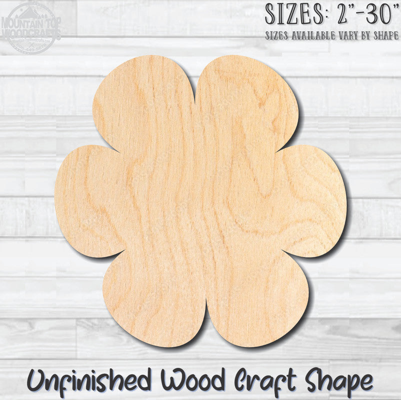 Flower 19 Unfinished Wood Shape Blank Laser Engraved Cutout Woodcraft Craft Supply