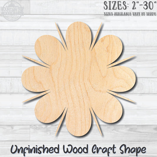 Flower 20 Unfinished Wood Shape Blank Laser Engraved Cutout Woodcraft Craft Supply