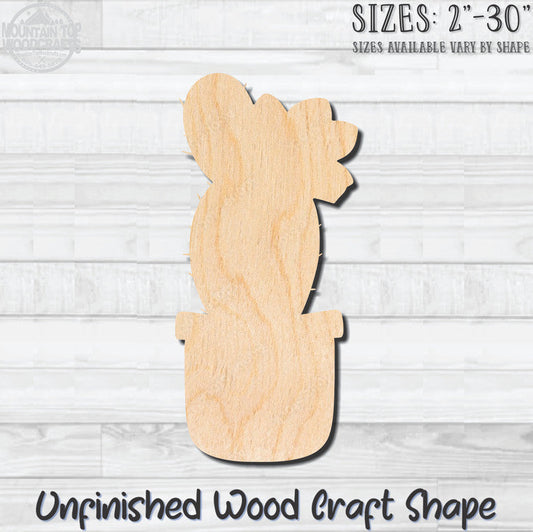 Cactus 7 Unfinished Wood Shape Blank Laser Engraved Cutout Woodcraft Craft Supply