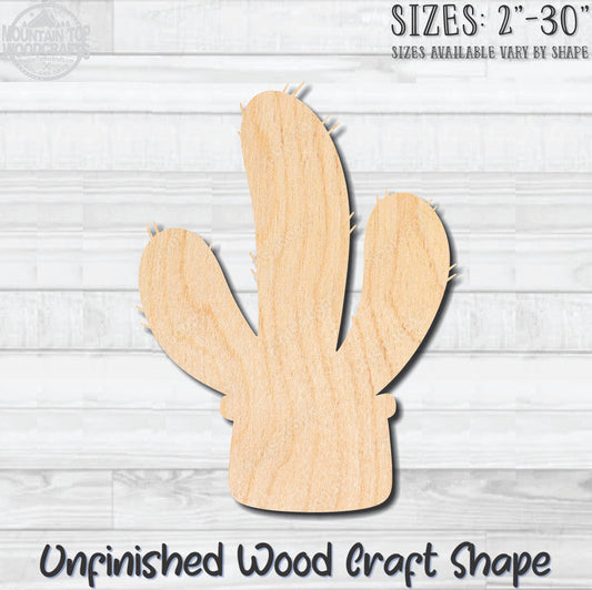 Cactus 8 Unfinished Wood Shape Blank Laser Engraved Cutout Woodcraft Craft Supply