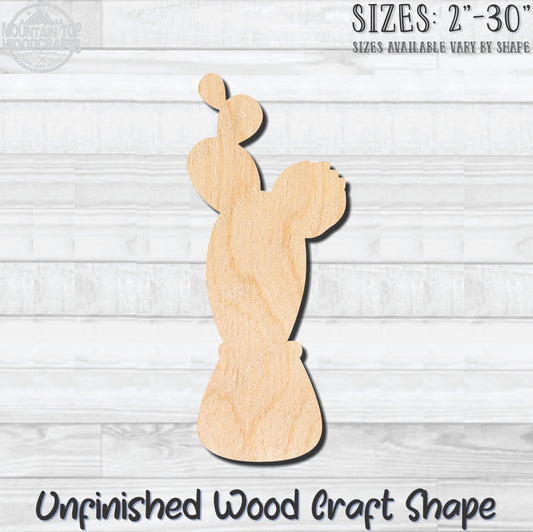 Cactus 9 Unfinished Wood Shape Blank Laser Engraved Cutout Woodcraft Craft Supply