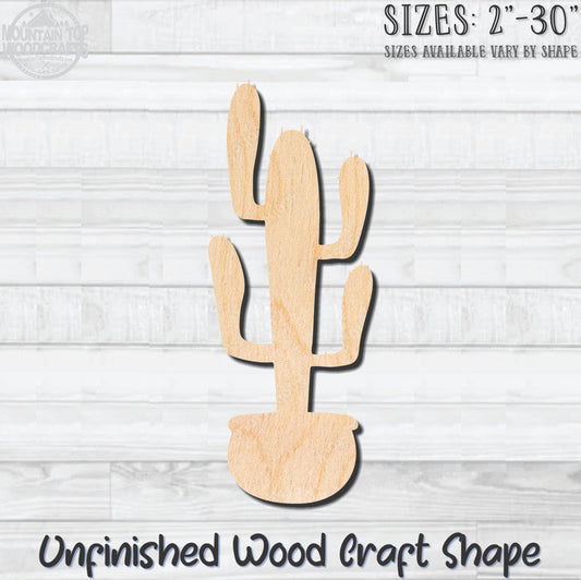 Cactus 10 Unfinished Wood Shape Blank Laser Engraved Cutout Woodcraft Craft Supply