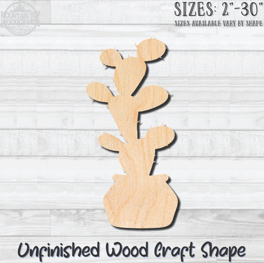 Cactus 13 Unfinished Wood Shape Blank Laser Engraved Cutout Woodcraft Craft Supply