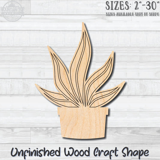 Cactus Detailed 2 Unfinished Wood Shape Blank Laser Engraved Cutout Woodcraft Craft Supply