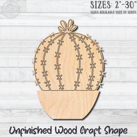 Cactus Detailed 6 Unfinished Wood Shape Blank Laser Engraved Cutout Woodcraft Craft Supply