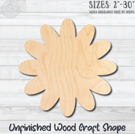 Flower 23 Unfinished Wood Shape Blank Laser Engraved Cutout Woodcraft Craft Supply
