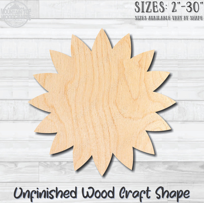 Flower 24 Unfinished Wood Shape Blank Laser Engraved Cutout Woodcraft Craft Supply