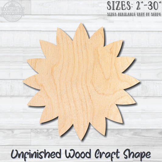 Flower 24 Unfinished Wood Shape Blank Laser Engraved Cutout Woodcraft Craft Supply