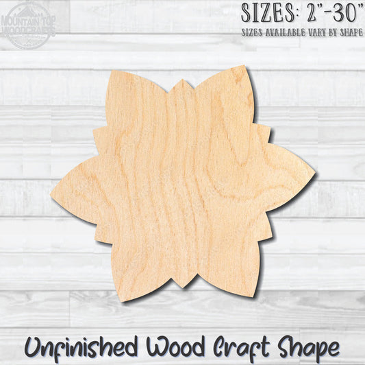 Flower 25 Unfinished Wood Shape Blank Laser Engraved Cutout Woodcraft Craft Supply