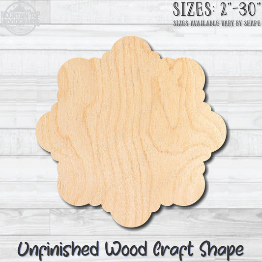 Flower 27 Unfinished Wood Shape Blank Laser Engraved Cutout Woodcraft Craft Supply
