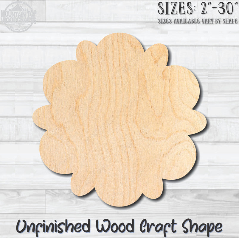 Flower 28 Unfinished Wood Shape Blank Laser Engraved Cutout Woodcraft Craft Supply