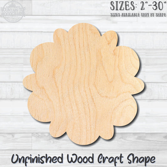 Flower 28 Unfinished Wood Shape Blank Laser Engraved Cutout Woodcraft Craft Supply