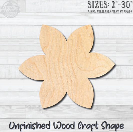 Flower 31 Unfinished Wood Shape Blank Laser Engraved Cutout Woodcraft Craft Supply