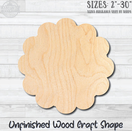 Flower 32 Unfinished Wood Shape Blank Laser Engraved Cutout Woodcraft Craft Supply