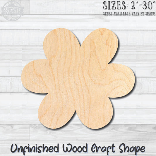 Flower 34 Unfinished Wood Shape Blank Laser Engraved Cutout Woodcraft Craft Supply