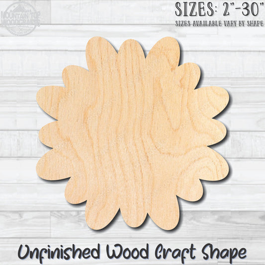 Flower 35 Unfinished Wood Shape Blank Laser Engraved Cutout Woodcraft Craft Supply